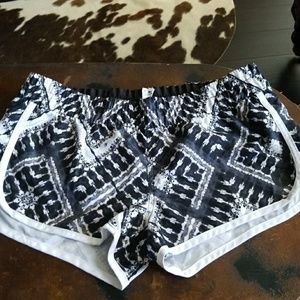 Black and white shorts